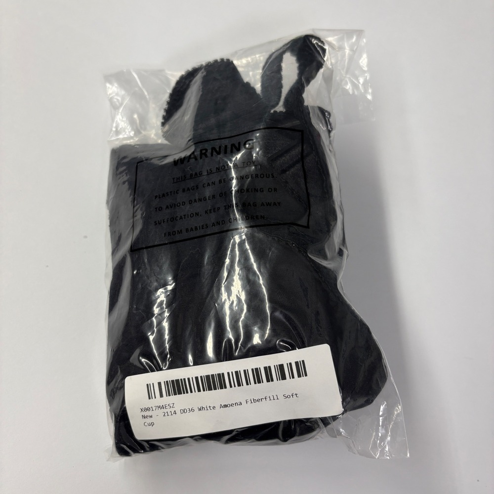 NWOT Amoena Women Mastectomy Bra 34D Black Fiberfill Soft Cup Pocketed 2114
